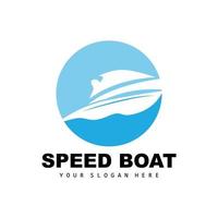 Speed Boat Logo, Fast Cargo Ship Vector, Sailboat, Design For Ship Manufacturing Company, Waterway Shipping, Marine Vehicles, Transportation vector