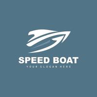 Speed Boat Logo, Fast Cargo Ship Vector, Sailboat, Design For Ship Manufacturing Company, Waterway Shipping, Marine Vehicles, Transportation vector