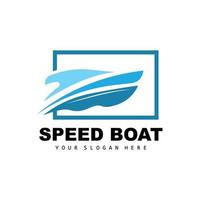 Speed Boat Logo, Fast Cargo Ship Vector, Sailboat, Design For Ship Manufacturing Company, Waterway Shipping, Marine Vehicles, Transportation vector