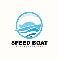 Speed Boat Logo, Fast Cargo Ship Vector, Sailboat, Design For Ship Manufacturing Company, Waterway Shipping, Marine Vehicles, Transportation vector