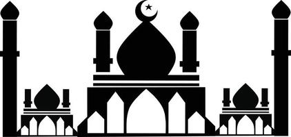 great mosque silhouette icon good for islamic design and islamic background vector