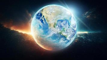 Planet Earth with on space background. Elements of this image furnished by NASA. motion. video