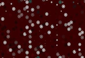 Light Red vector layout with bright snowflakes.