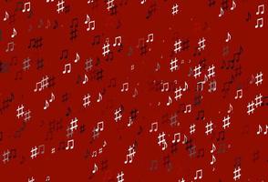 Light Red vector pattern with music elements.