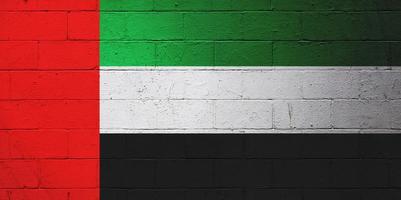 bandera de el unido árabe emiratos pintado en un pared foto