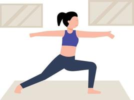 The girl is stretching her body. vector