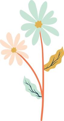 Soft Pastel Spring Flowers Illustration
