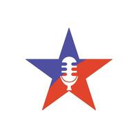 Podcast star logo design template. Vector illustration. Eps 10.