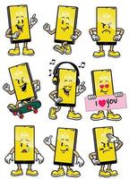 smartphone mascot set character vector