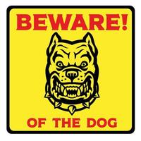 beware of the dog yellow sign vector