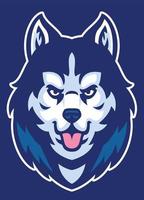 husky dog mascot head vector