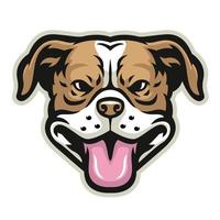 smiling pitbull head vector