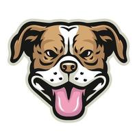 smiling pitbull head vector