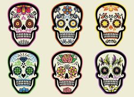 set of sugar skull collection vector