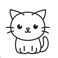 cute cat line art for drawing vector