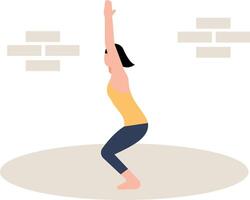 Girl doing yoga positions. vector