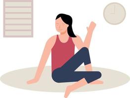 The girl is doing yoga. vector