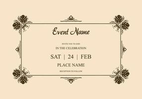 Elegant vintage frame design for invitation card vector