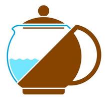 color icono de vaso tetera para té Bebiendo. batería de cocina, desayuno utensilios plano vector