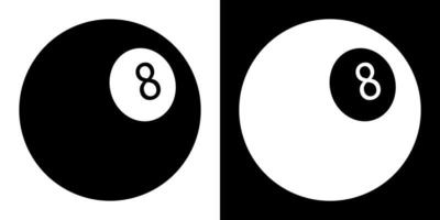 billiard ball icon with number 8 for pool game. Sports design element for competitions. Vector