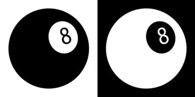 billiard ball icon with number 8 for pool game. Sports design element for competitions. Vector