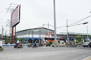 SOLO, INDONESIA - July 16, 2022 - Tritonadi bus terminal atmosphere in the morning photo