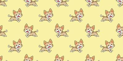 Vector cartoon character tabby cat seamless pattern background