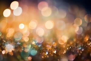 Abstract defocused vivd light bokeh background with copy space. . photo