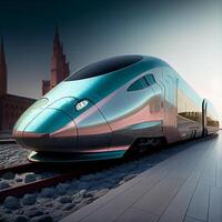 High-speed rail trains. photo