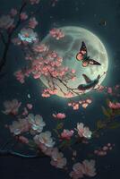 Dream and fairy flying moon Chinese style. . photo