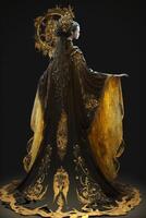 Amazing Chinese Hanfu wedding cloak. . photo