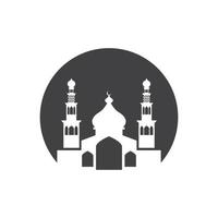 Islamic Mosque Logo Design Vector Template Illustration