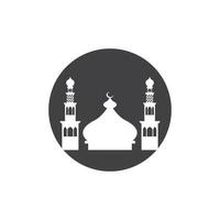 Islamic Mosque Logo Design Vector Template Illustration