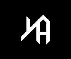 Initial Letter YA Logo Design Monogram Creative Modern Sign Symbol Icon. YA latter logo vector YA Letter Monogram Logo. Alphabet initial icon vector logo design