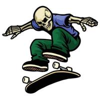 skater skull jump ollie vector