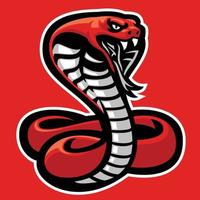 mascota de agresivo cobra serpiente vector