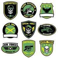 set badges military in bundle vector