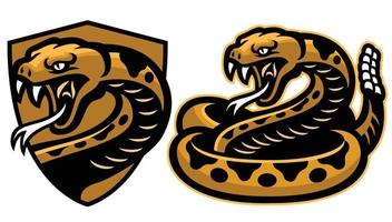 rattle snake mascot in set vector