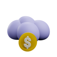 Cloud money 3d icon png