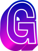 Gradient bold alphabet letters png