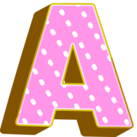 Cute bold alphabet letters png