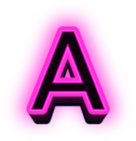 lila neon alfabet brev png