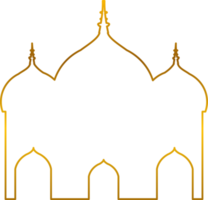 Gold mosque monoline illustration png