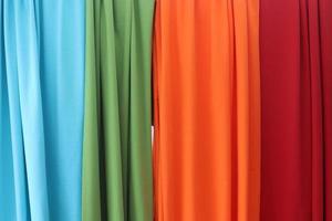Samples of cloth and fabrics in different colors found at a fabrics market in Germany photo
