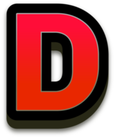 djärv röd 3d brev png