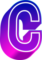 Gradient bold alphabet letters png