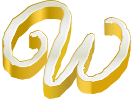 Luxury gold alphabet letters png