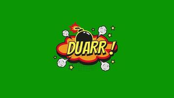Duarr, word text animation. 4k Ultra HD motion graphic on green screen background. video