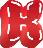 Bold red alphabet letters png