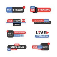 Badge for Live Streaming Purpose Set vector